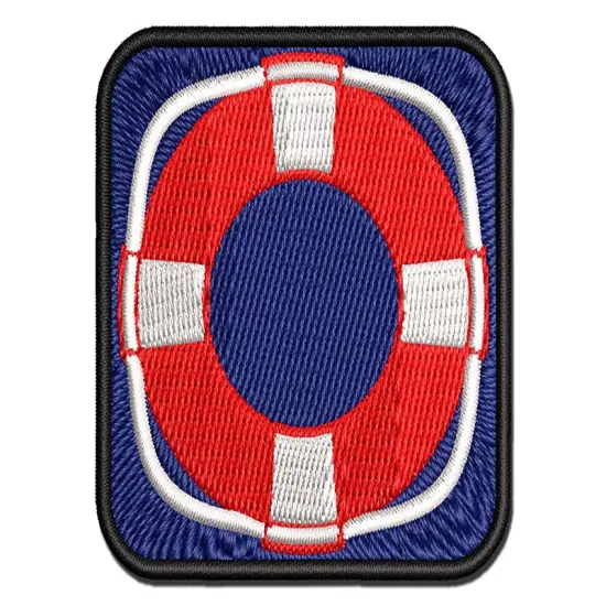 Nautical Lifesaver Buoy Preserver Multi-Color Embroidered Iron-On or Hook & Loop Patch Applique {1}