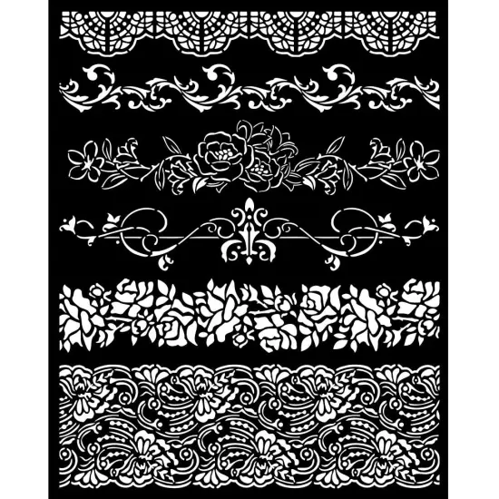 Stamperia Stencil 7.87"X9.84"-Romance Forever Borders {1}