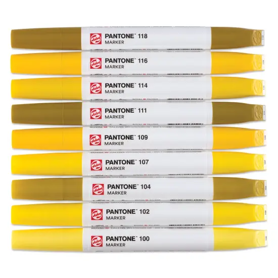 Pantone Dual Tip Markers - Yellow, Set of 9 {1}
