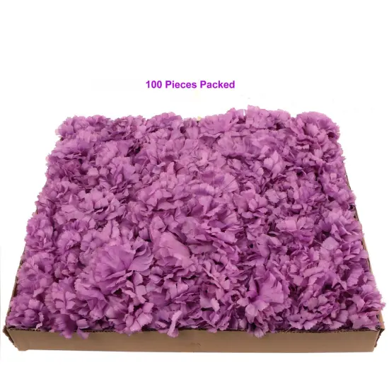 Box of 100: Lavender Silk Carnation Picks, 5" Long, 3.5" Wide, Artificial Flowers, Floral Picks, Floral Home by Artificial Flowers {2}