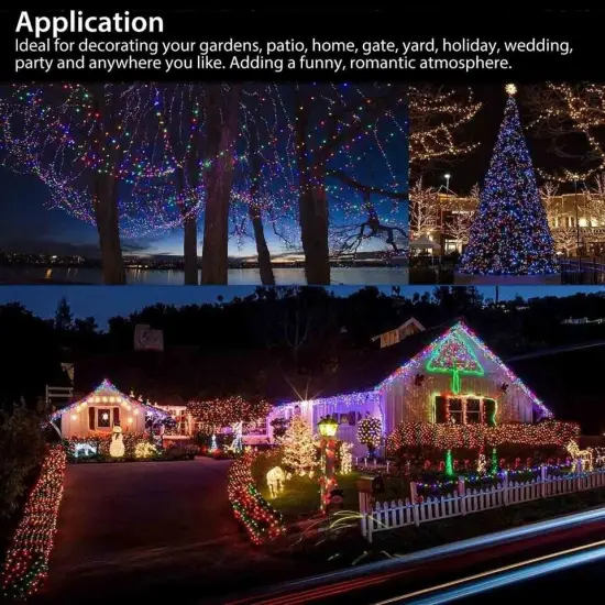 100 LED Solar Power String Fairy Lights Garden Outdoor Party Christmas Lamp Multicolor {3}
