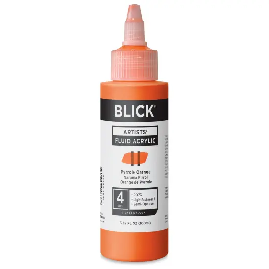 Blick Artists&rsquo; Fluid Acrylic - Pyrrole Orange, 100 ml {1}