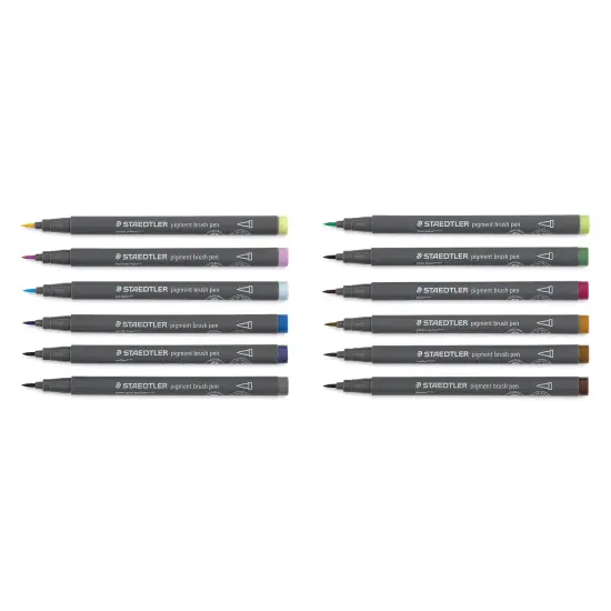 Staedtler Pigment Arts Brush Pens - Nature Colors, Set of 12 {1}