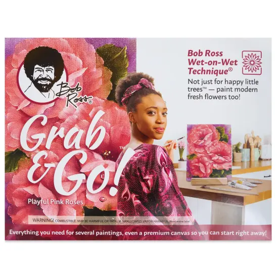 Bob Ross Grab and Go Floral Paint Kit - Playful Pink Roses {1}