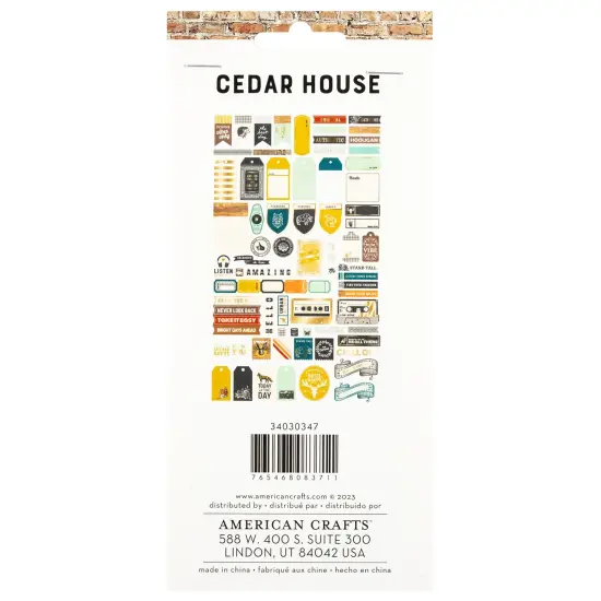 American Crafts Cedar House Ephemera Die-Cuts 70/Pkg-Journaling, Gold Foil {3}