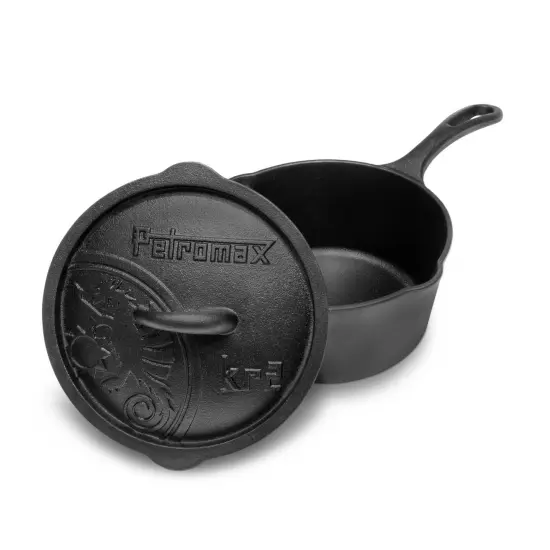 Petromax Cast Iron Saucepan with Basting Lid, Frying Pan with Side Spouts and Assist Handle, Cook on Stove or Over Campfire {1}