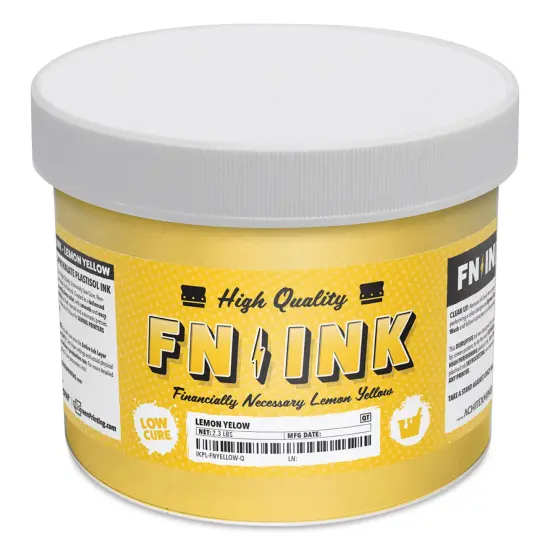 FN Ink Plastisol Screen Printing Ink - Lemon Yellow, Quart {1}