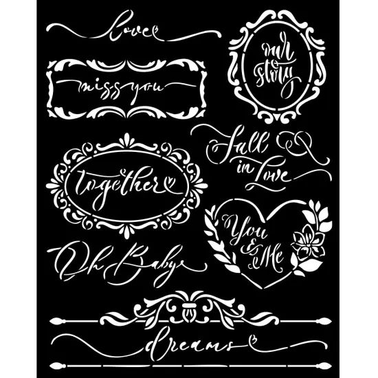 Stamperia Stencil 7.87"X9.84"-Romance Forever Plates {1}
