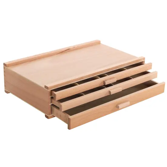 3-Drawer Artist Wood Pastel, Pen, Marker Storage Box {1}