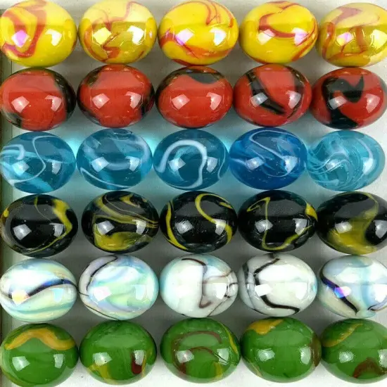 LARGE 30 DELUXE 1" (25mm) Replacement Marbles Aggravation Board game GLASS {4}