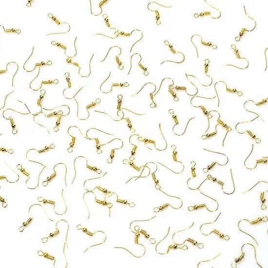 DIY JEWELRY Making Findings Earring Hook Coil Ear Wire French Hook Gold {1}