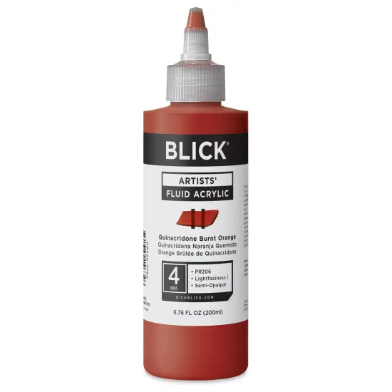 Blick Artists&rsquo; Fluid Acrylic - Quinacridone Burnt Orange, 200 ml {1}