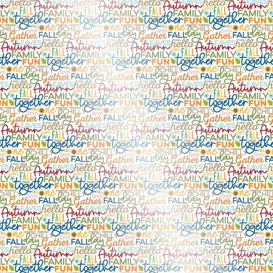 One Fall Day Clear Cuts Printed Acetate 12"X12"-Fall Scramble {1}