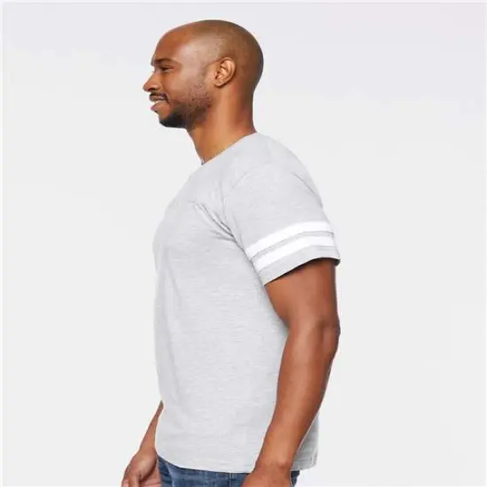 LAT&reg; Football Fine Jersey Crewneck Short Sleeve Tee - 6937 Black solid/ white {7}