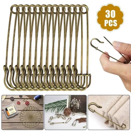 30pcs Safety Pins Extra Large 2.76" Diapers Sewing DIY Crafting Jewelry Beading {2}