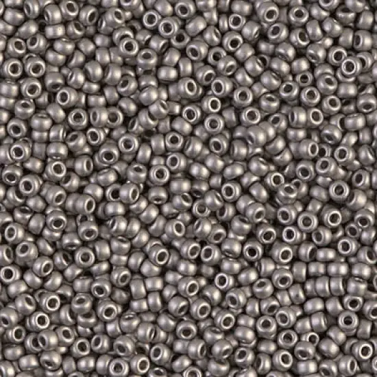 Miyuki 11 Round Seed Bead, 11-190F, Matte Nickel Plated, 13 grams {1}