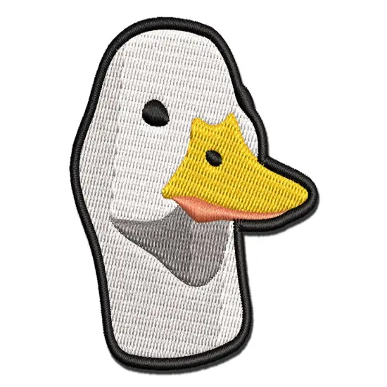 Pocket Duck Head Bird Multi-Color Embroidered Iron-On or Hook & Loop Patch Applique {1}