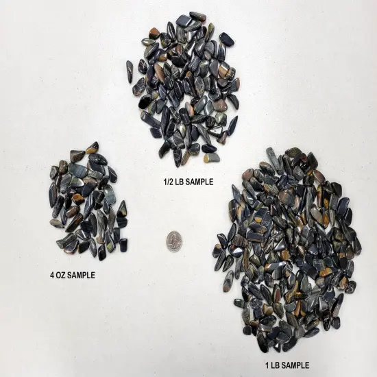 Tumbled Blue Tigers Eye Crystal Stones Bulk - Size Small 1/4 inch to 1.5 inches {4}