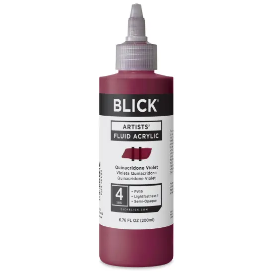 Blick Artists&rsquo; Fluid Acrylic - Quinacridone Violet, 200 ml {1}