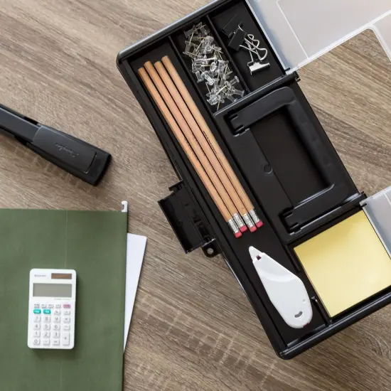 IRIS USA Portable Letter Size File Box with Handle for Hanging Folders {3}