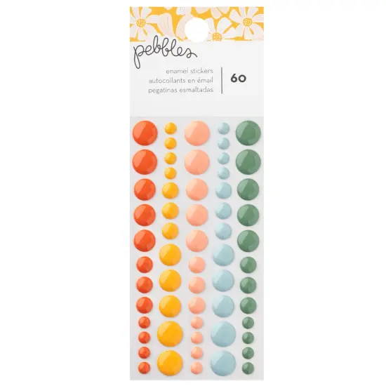 Pebbles Sunny Bloom Enamel Dots-60 Pieces {1}