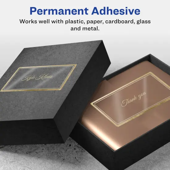 Avery Printable Glossy Clear Labels, 2" x 4" Rectangle Labels, Clear with Metallic Gold Border, Permanent Adhesive, Laser & Inkjet Compatible, 60 Blank Labels (6552) {6}