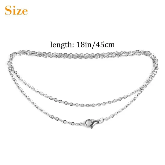 50pcs Wholesale Stainless Steel Silver Tone Necklace for DIY Jewelry Chains 18in {3}