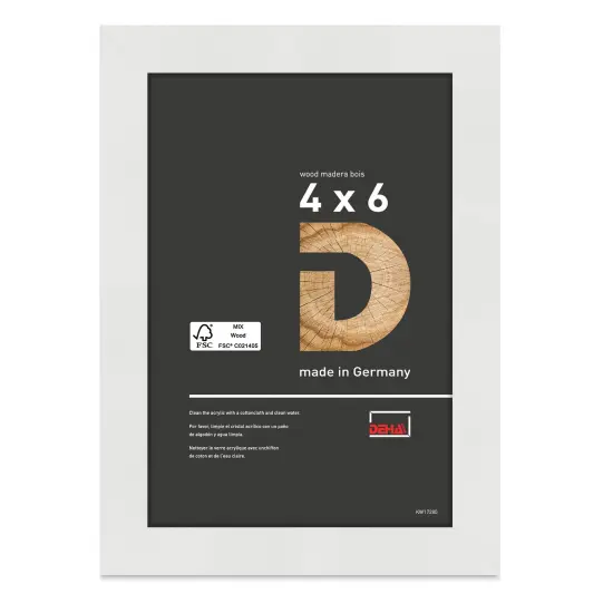 Deha Design Fontana Wood Frame - with Easel Back, White, 4" x 6" {1}