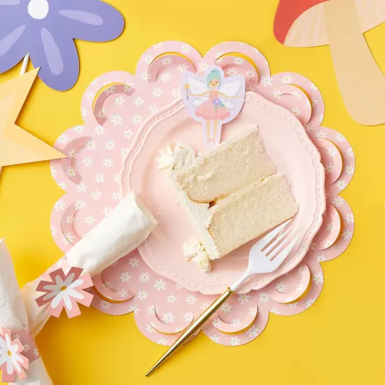 Big Dot of Happiness Pink Daisy Flowers - Floral Party Round Table Decorations - Paper Chargers - Place Setting For 12 {3}