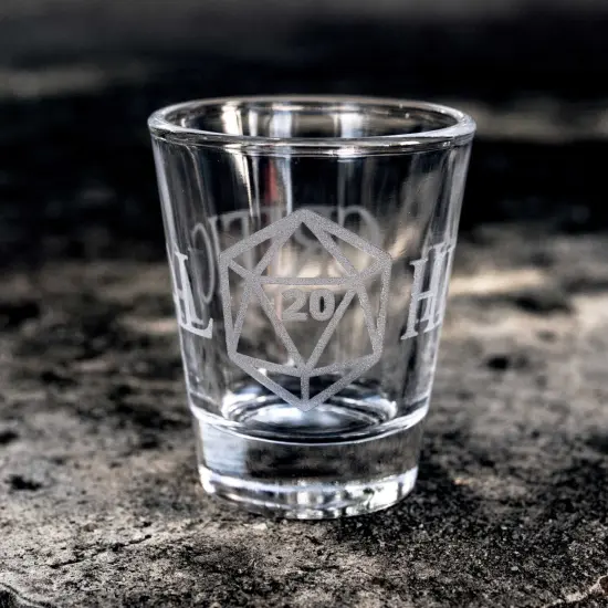 2oz Critical Hit Shot glass {1}