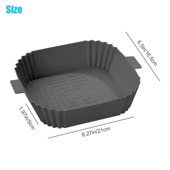 Air Fryer Silicone Pot Basket Liners Non-Stick Safe Oven Baking Tray Accessories Gray {4}