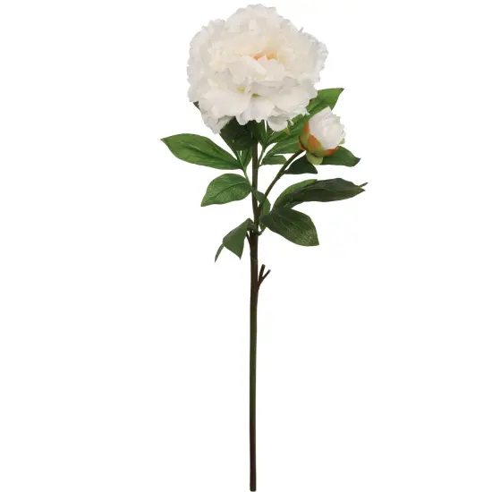 12-Pack: White Peony Spray with Lifelike Silk Foliage - Ideal for Bouquets, Floral Arrangements, Weddings & Home Decor, Perfect for Year-Round Accents - Floral Home by Artificial Flowers {1}