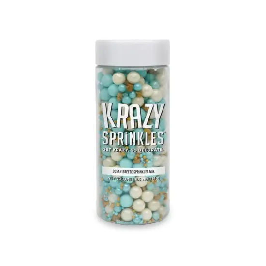 Krazy Sprinkles - Ocean Breeze Mix (1/2 Cup, 1x Jar) for Cakes, Ice Cream & Cookies {3}