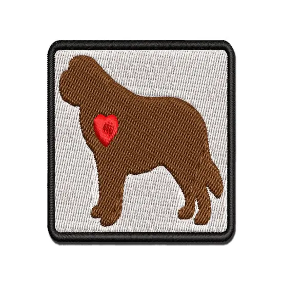 St Bernard Saint Dog with Heart Multi-Color Embroidered Iron-On or Hook & Loop Patch Applique {1}