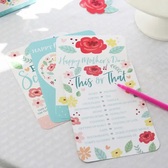 Big Dot of Happiness Colorful Floral Happy Mother's Day - 4 We Love Mom Party Games - 10 Cards Each - Gamerific Bundle {3}
