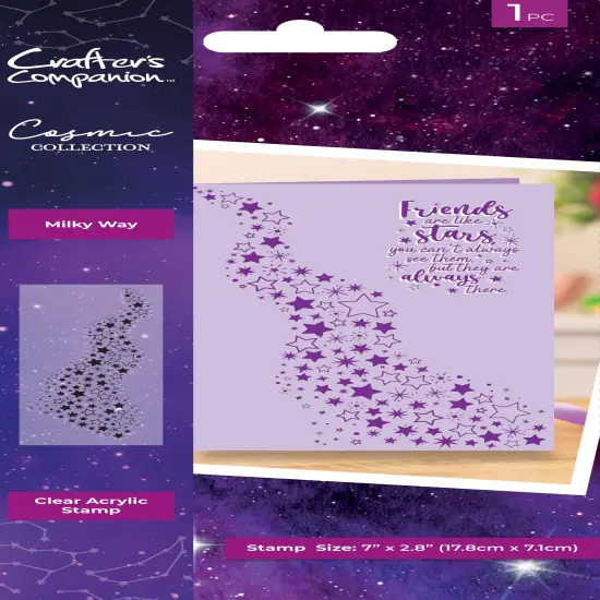 Crafter's Companion Cosmic Clear Acrylic Stamp-Milky Way {1}