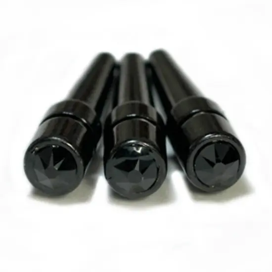 WE Games Black Metal Cribbage Pegs with Swarovski Austrian Crystals - Set of 3 {6}