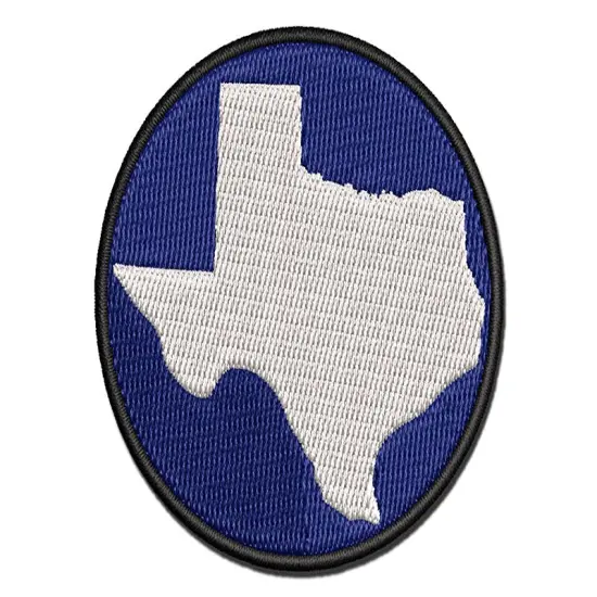 Texas State Silhouette Multi-Color Embroidered Iron-On or Hook & Loop Patch Applique {1}