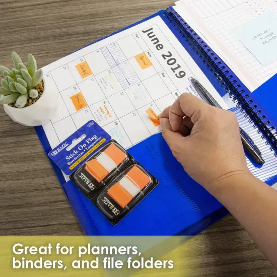 Assorted Neon Color Standard Flags with Dispenser, 60 Per Pack, 12 Packs {3}