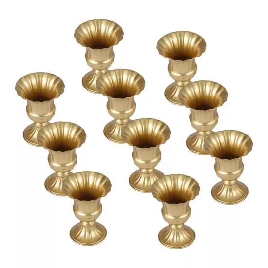 10x Retro Gold Metal Trumpet Flower Vase for Wedding Party Centerpieces Decor {2}