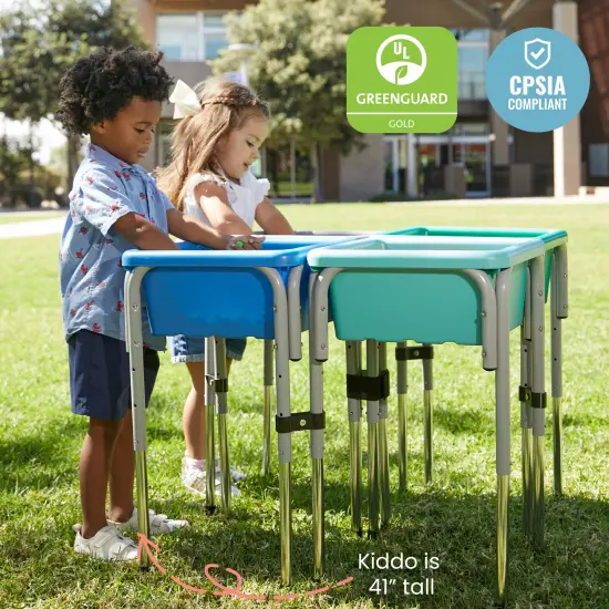 4-Station Sand and Water Adjustable Play Table, Sensory Bins Contemporary {6}