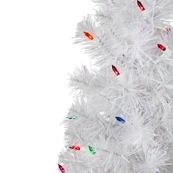 Northlight Pre-Lit Medium Rockport White Pine Artificial Christmas Tree - 2' - Multi Lights {4}