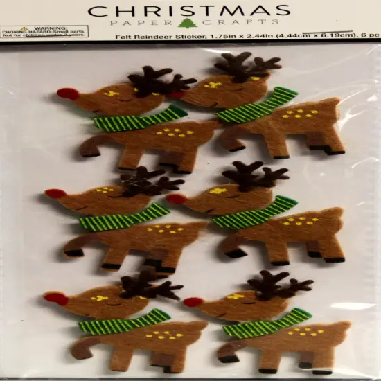 Christmas Paper Crafts Felt Reindeer Stickers {1}
