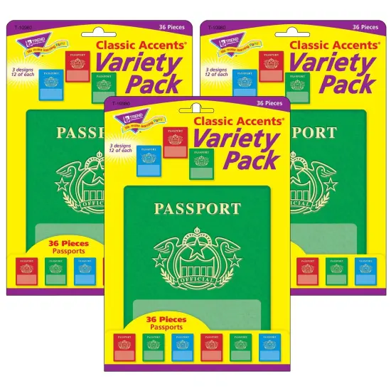 Passports Classic Accents&reg; Variety Pack, 36 Per Pack, 3 Packs {1}