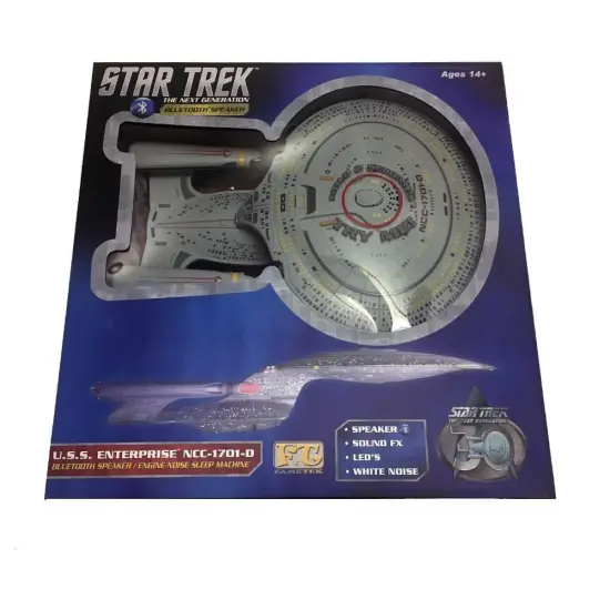 Star Trek TNG 12" USS Enterprise NCC-1701-D Bluetooth Speaker w/ LED's & SFX {4}