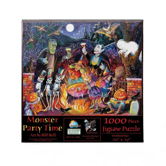 Sunsout Monster Party Time 1000 pc Halloween Jigsaw Puzzle 21831 {4}