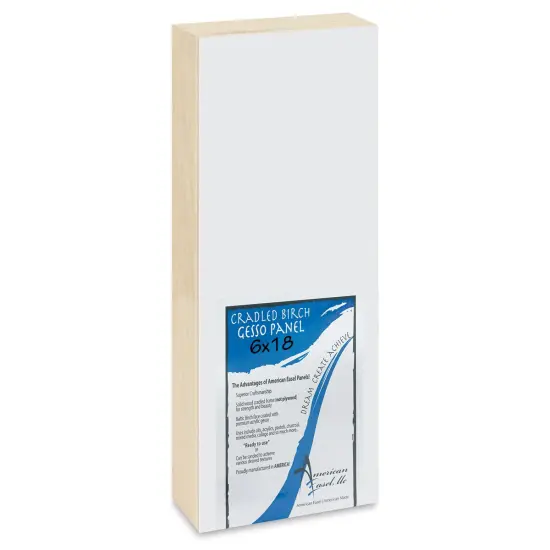 American Easel Gessoed Wood Painting Panel - 6" x 18", 1-5/" Deep Cradle {1}
