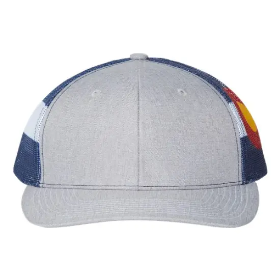 Kati&reg; Printed Mesh Trucker Cap Hthr Gry/Clrado Flg {1}