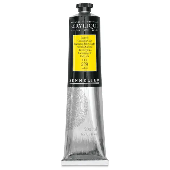 Sennelier Extra-Fine Artist Acryliques - Cadmium Yellow Light, 200 ml tube {1}