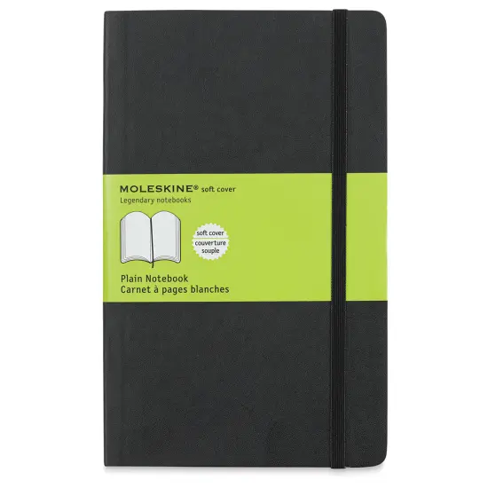 Moleskine Classic Soft Cover Notebook - Black, Blank, 8-1/4" x 5" {1}